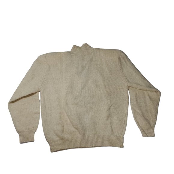 NWT VTG Talbots Argyle Knit Sweater Mock Neck Turtleneck Angora Rabbit Metallic - Picture 4 of 7